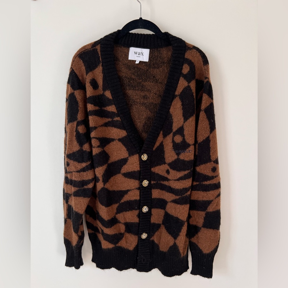 Wax London Brown and Black Patterned Cardigan